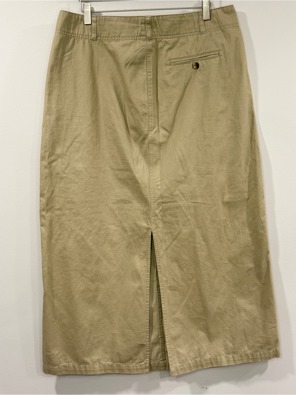 White Stag Womens Khaki Flat Front Maxi Skirt Size 16 - Picture 2 of 9